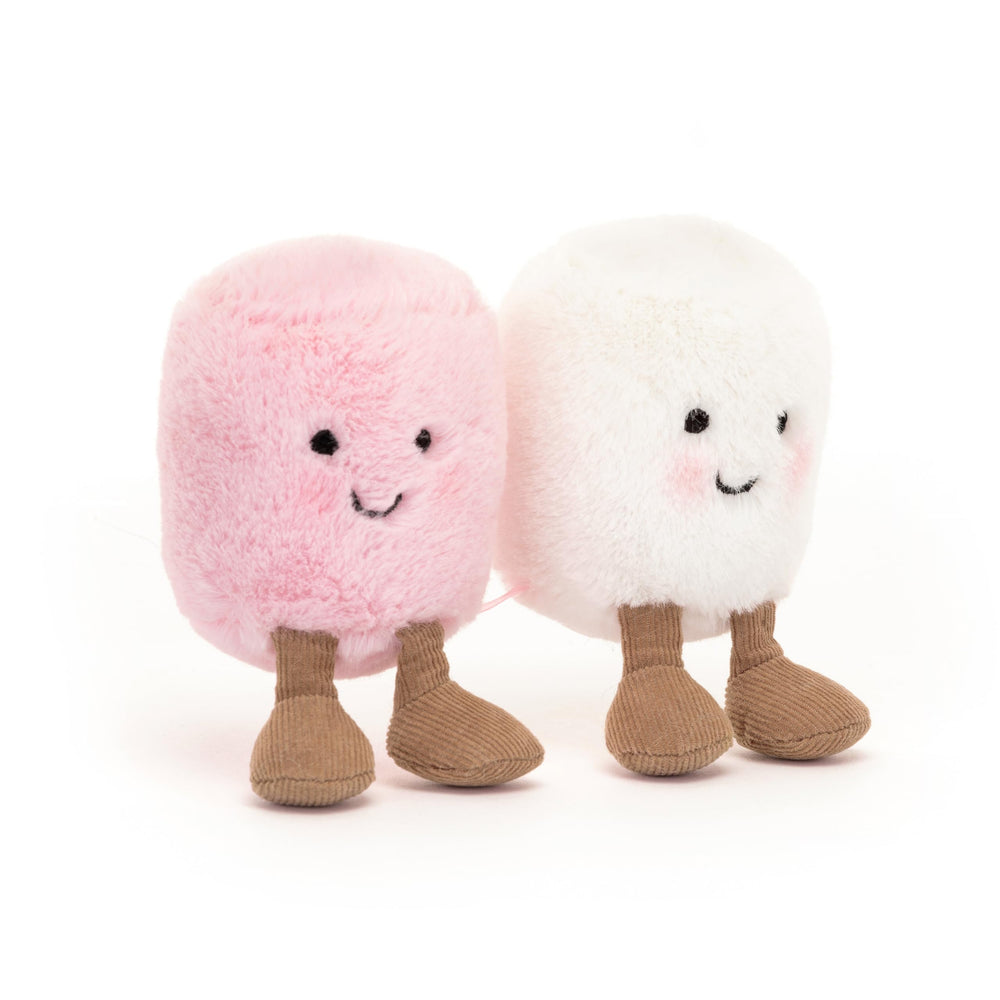 Jellycat marshmallows staged in a nursery displaying decorative charm