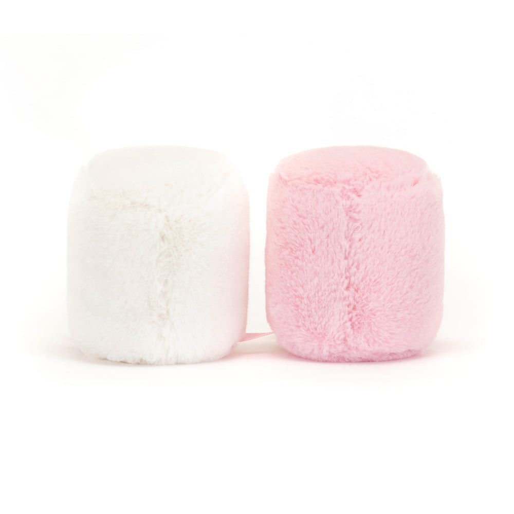 Jellycat marshmallows pink satin ribbon connection highlighting togetherness