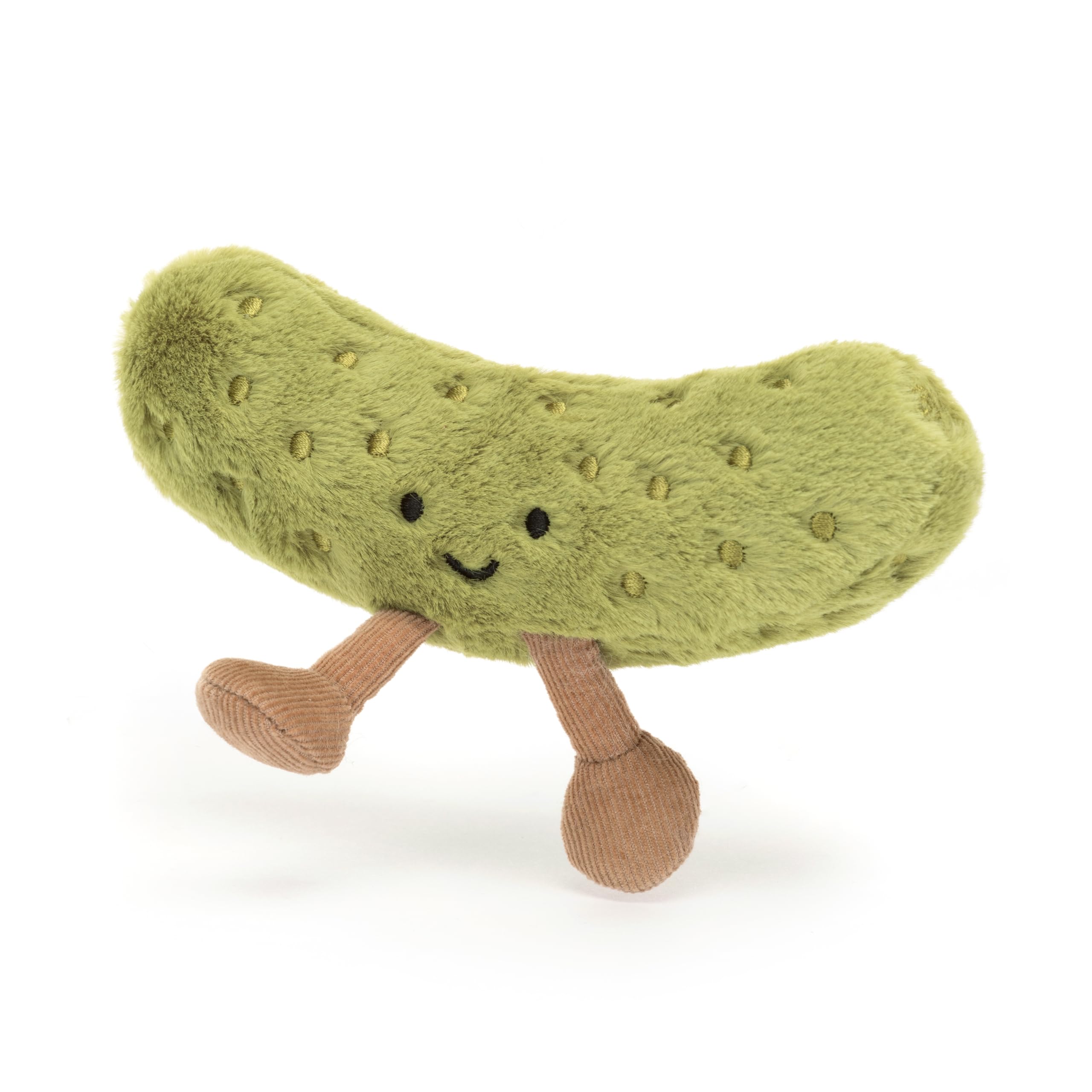 Jellycat pickle label and tag showing designer origin and care guidance