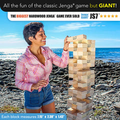 Jenga GIANT close-up of hardwood block grain showing smooth finish and consistent edges