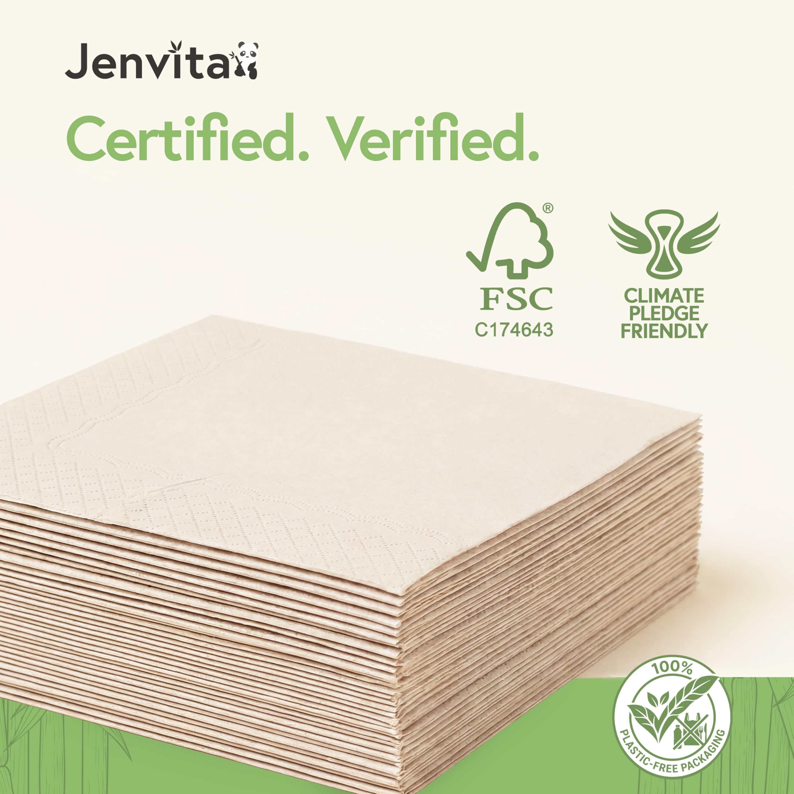 Jenvita stacked napkins highlighting bulk supply convenience