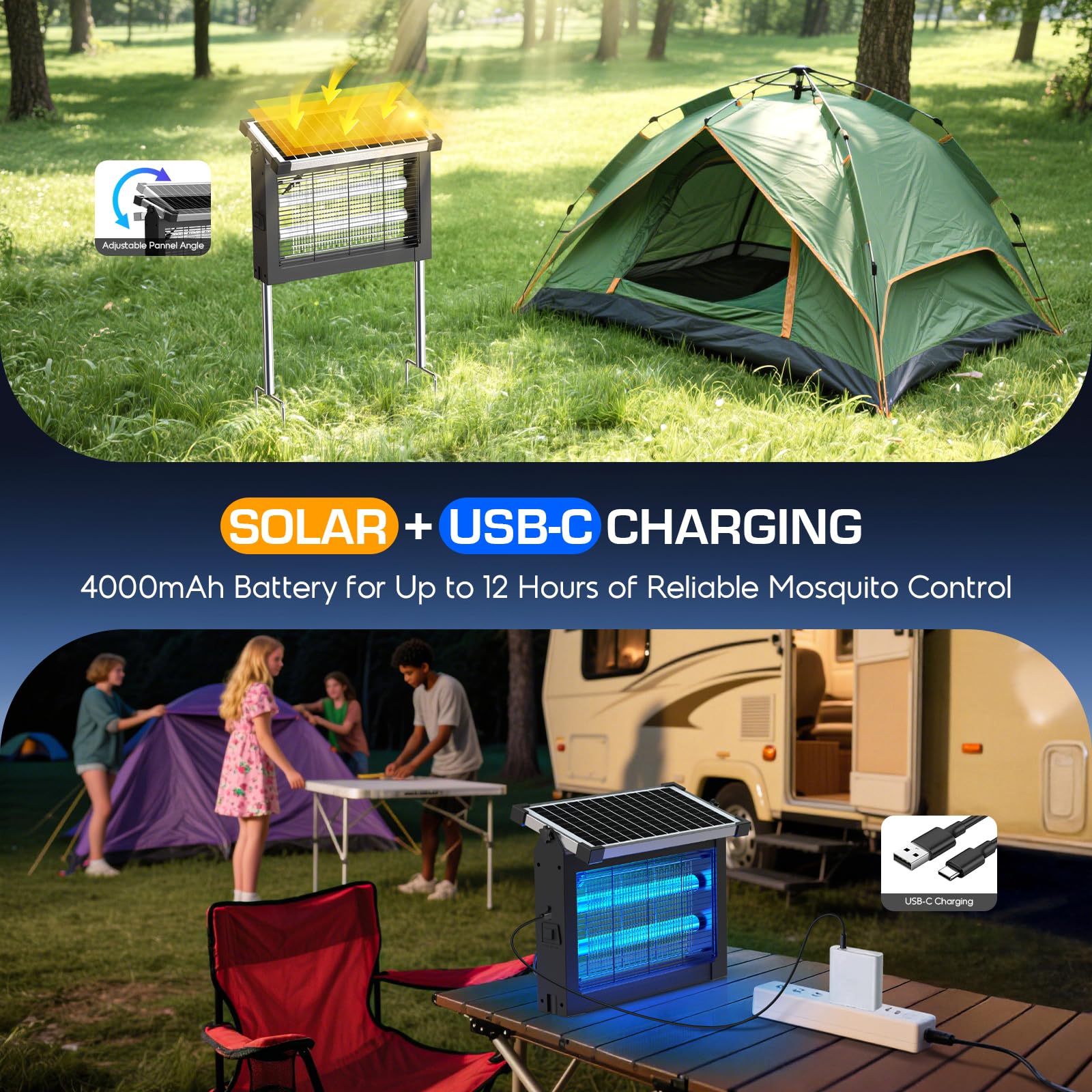 jepwe closeup electric grid detail highlighting 4500V protection for quick insect elimination