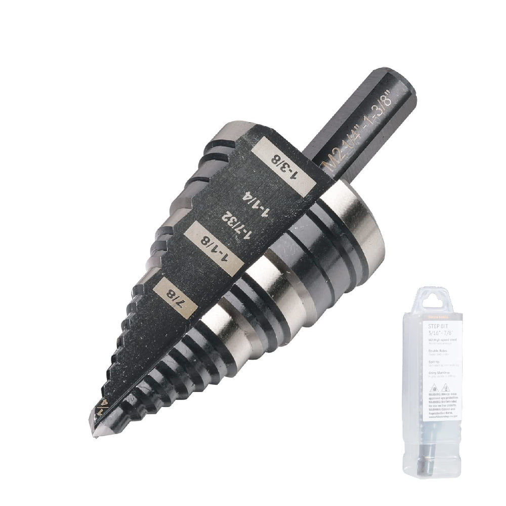 Jerax tools front view of the step bit showing brand and durable finish benefit