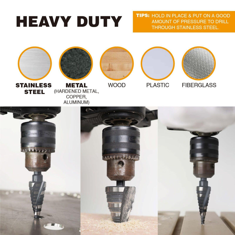Jerax tools drilling stainless sheet demonstrating efficient cutting performance