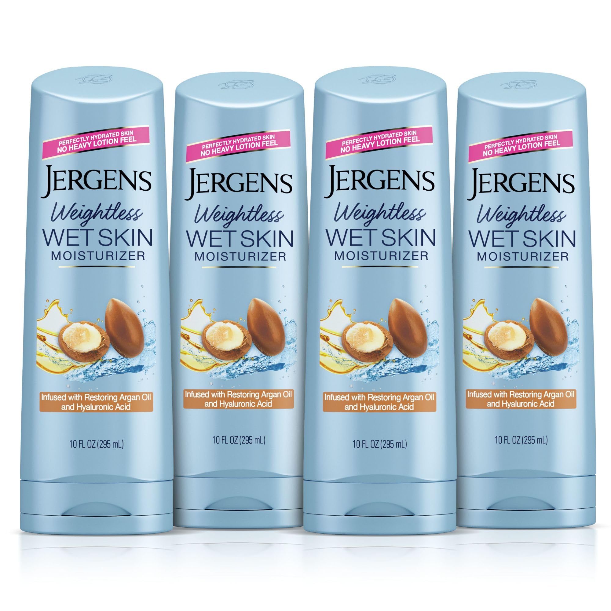 Jergens front packaging showing product benefits and quick-use convenience