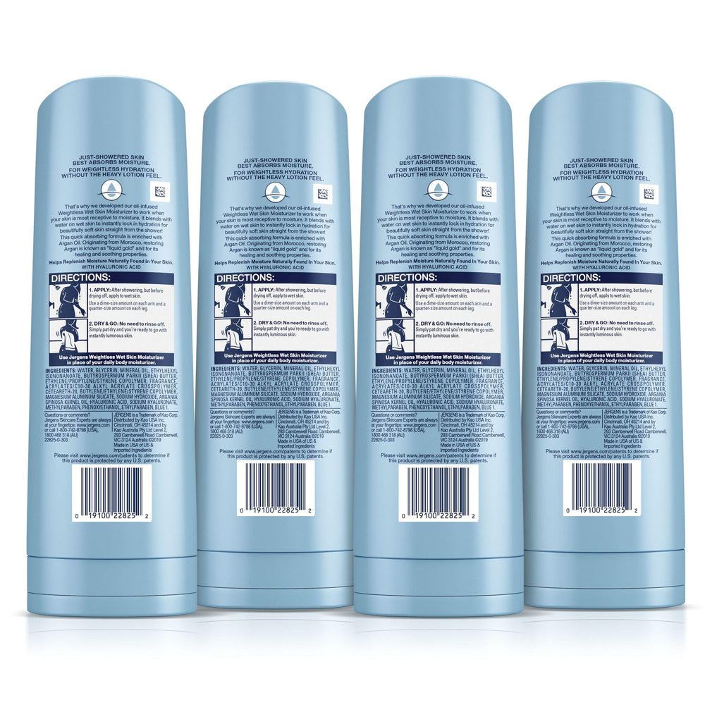 Clear view of Jergens label with ingredients and directions for use