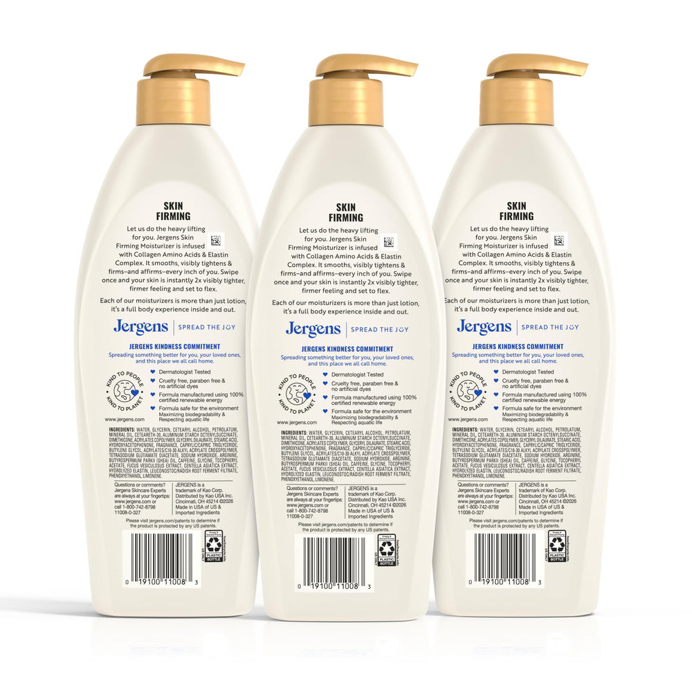 Packaging close-up of Jergens with sustainability notes emphasizing ingredient care