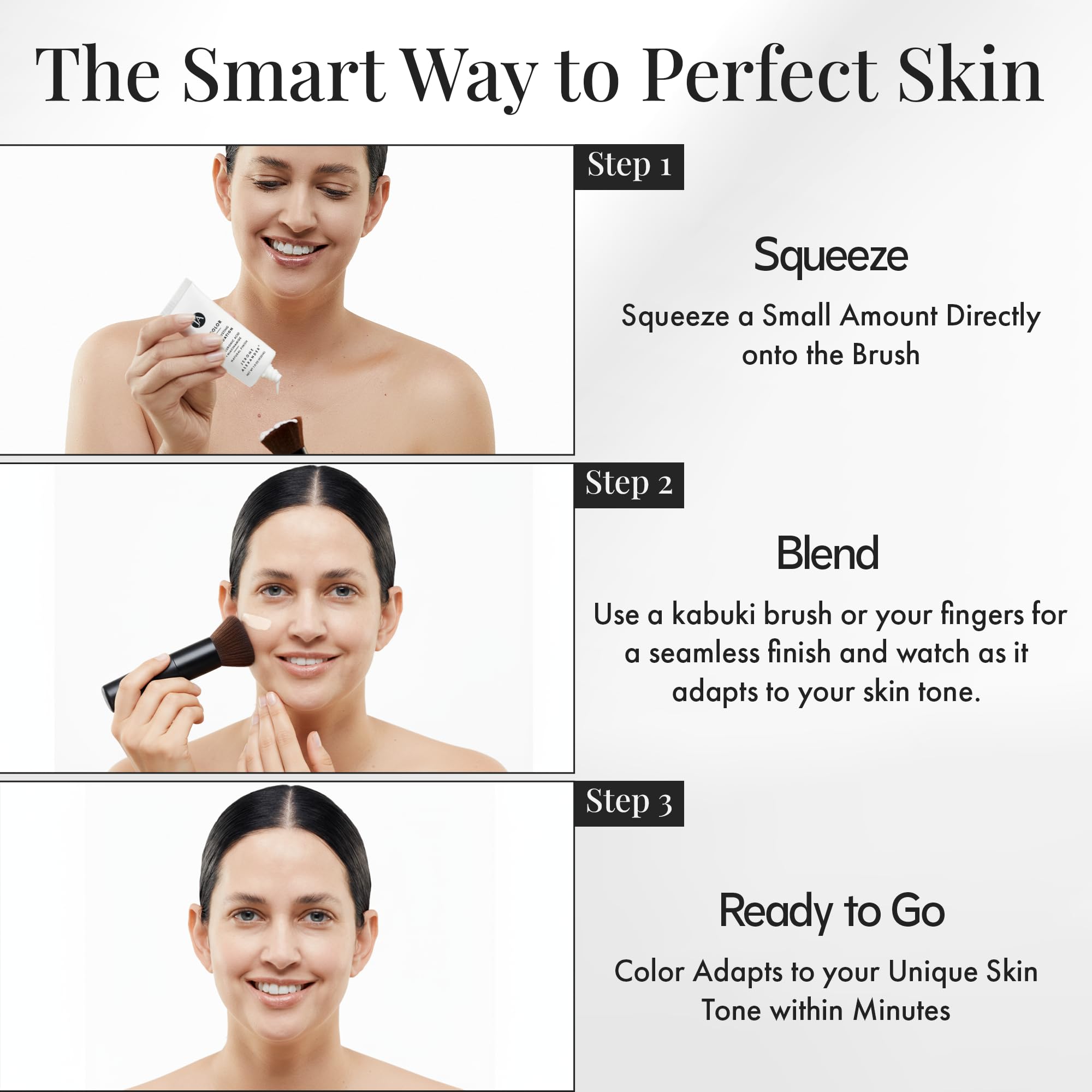 Jerome Alexander swirled texture of creamy foundation showing smooth blendability
