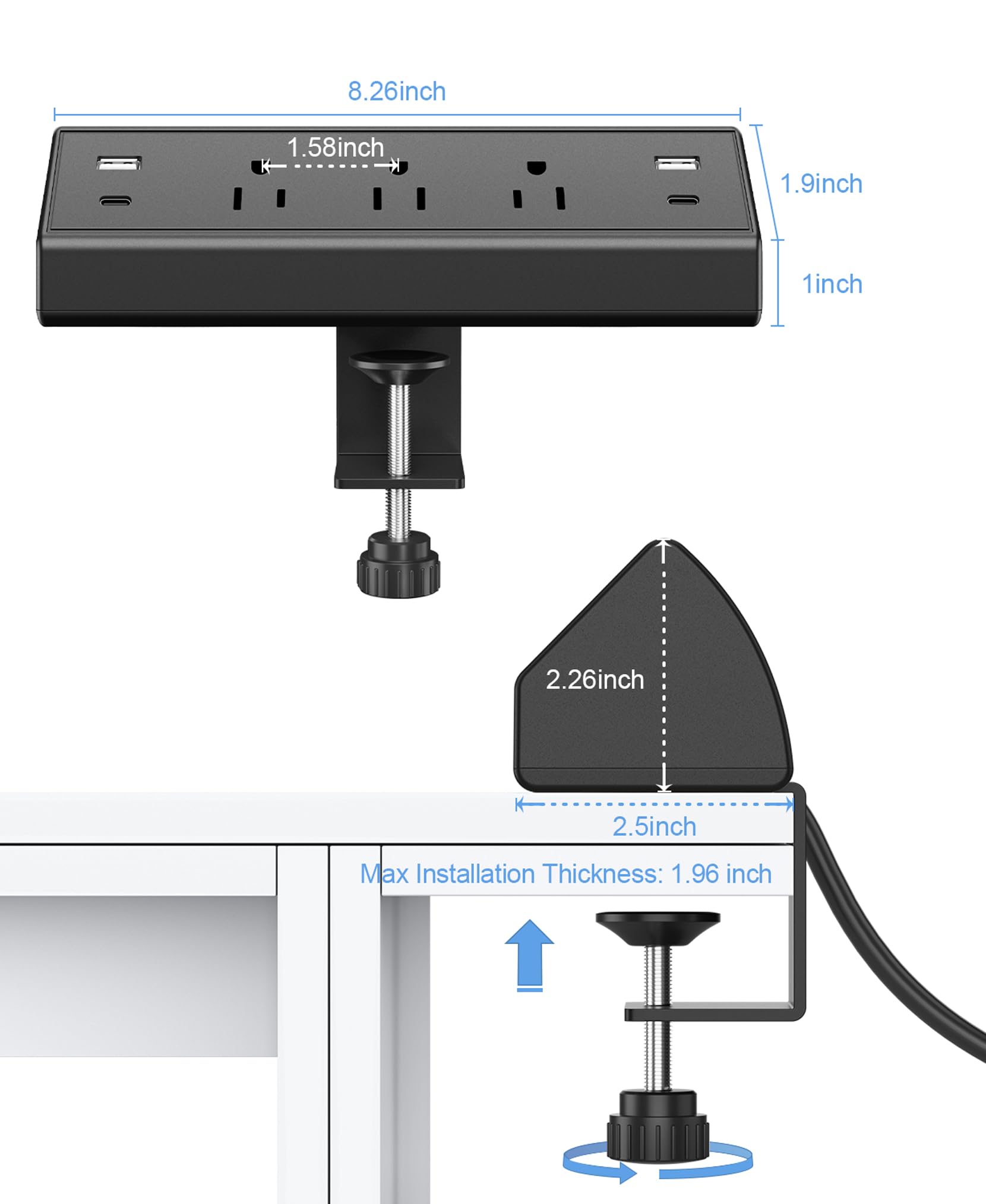 Jgstkcity flat plug and 6ft cord detail for convenient placement benefit
