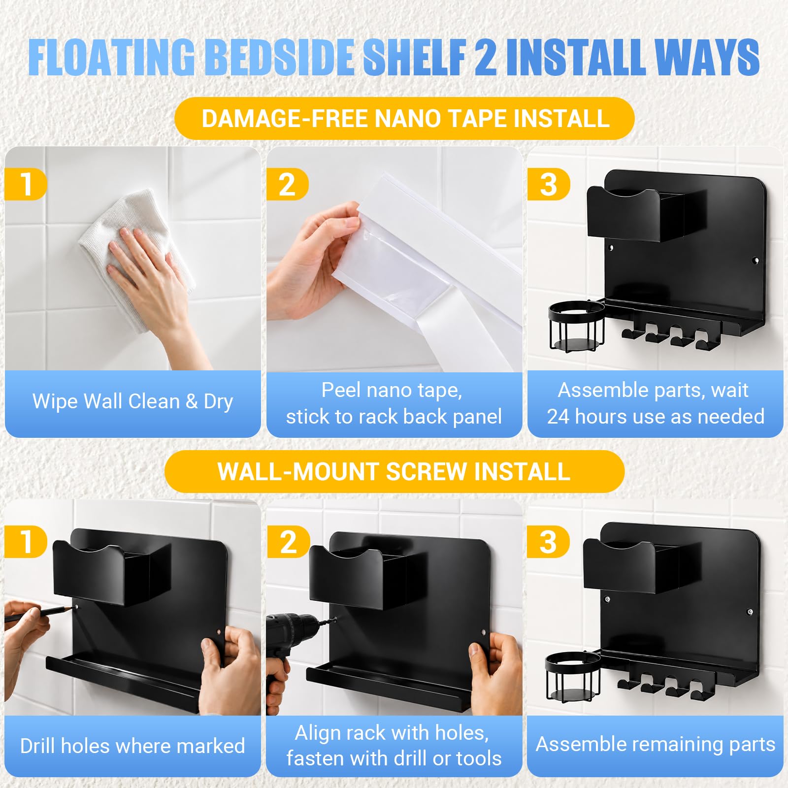 JHMFDDSB lifestyle dorm room installation keeping bedside items tidy and reachable