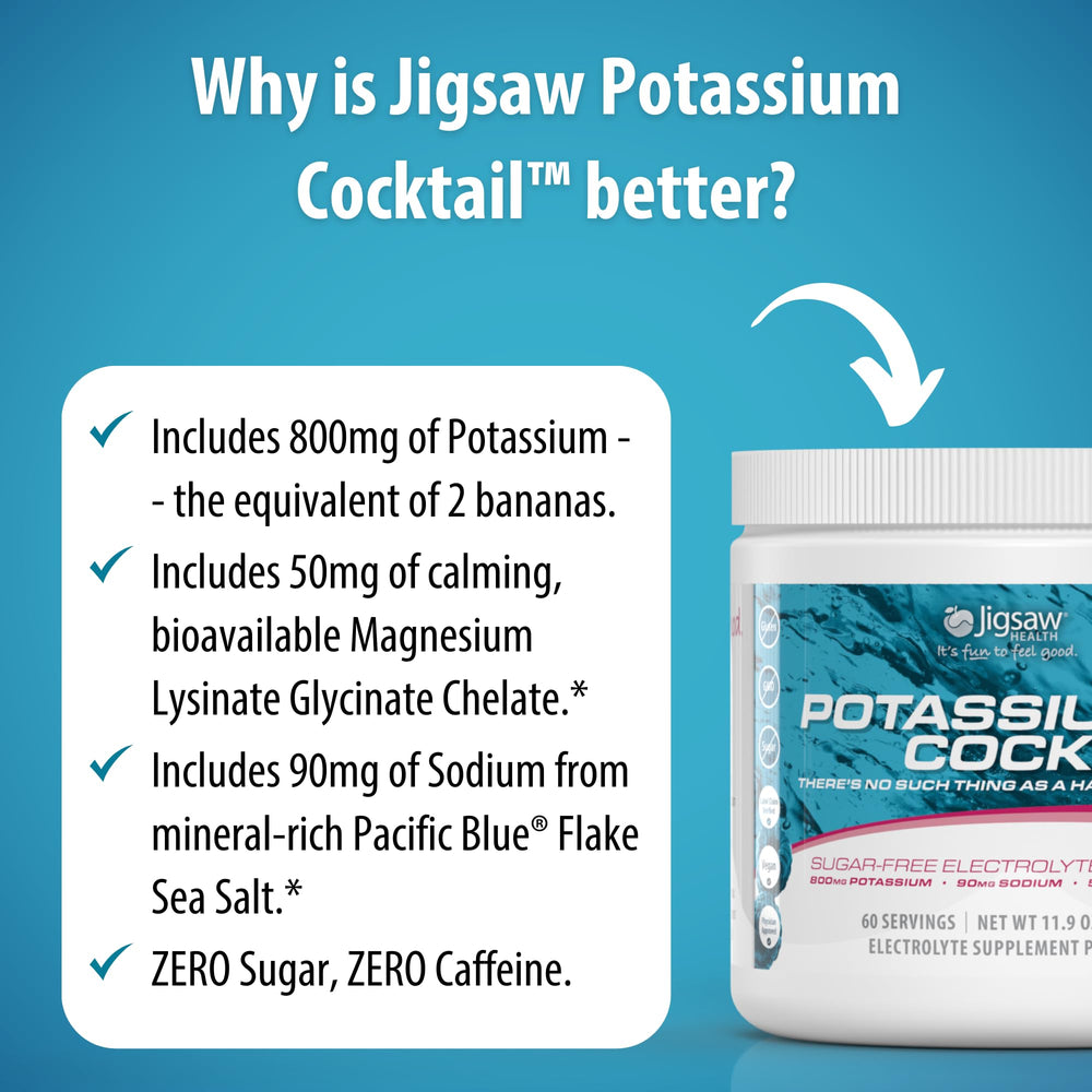 Detailed shot of Jigsaw Health product label with nutrition facts, demonstrating transparency