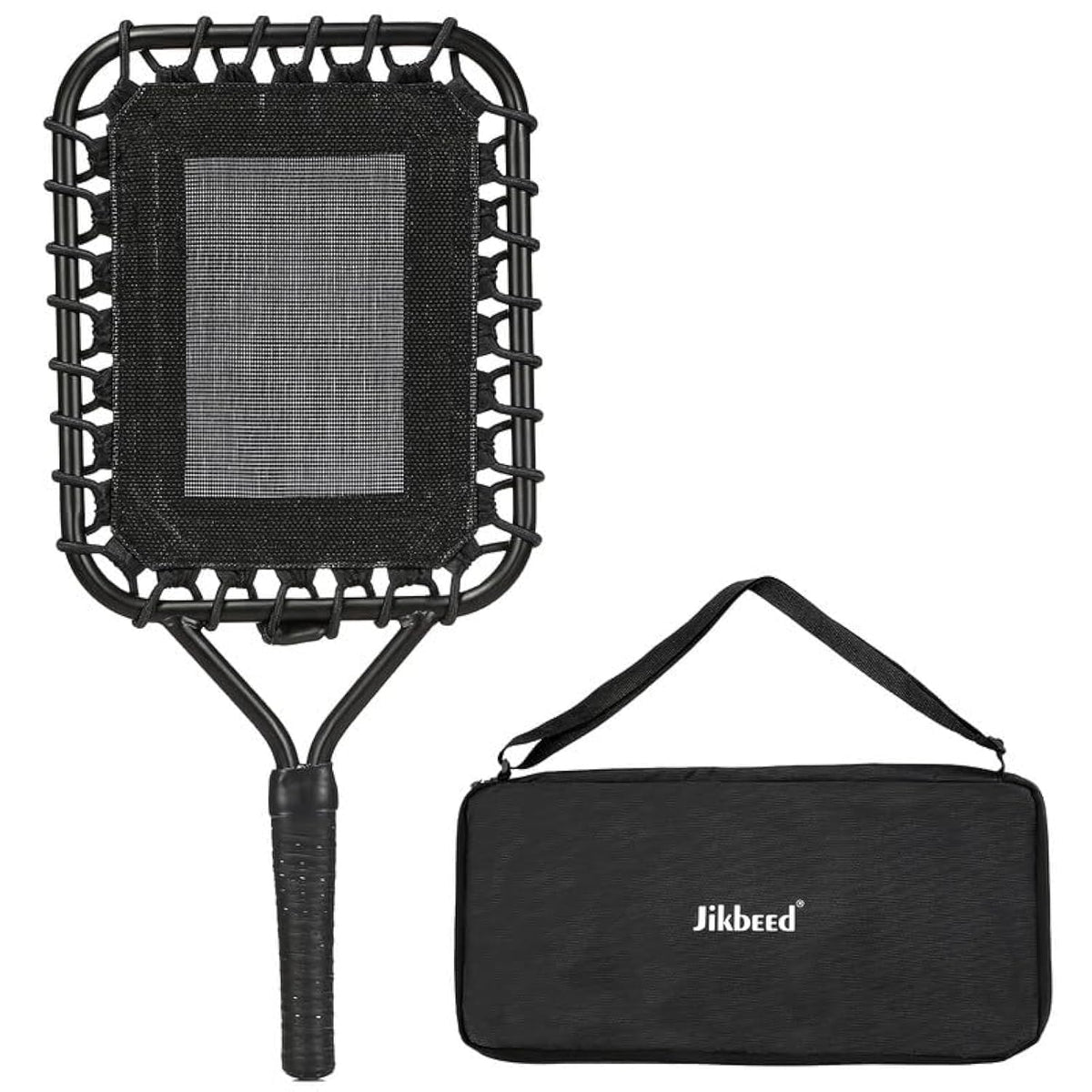 Jikbeed front view of fungo racket showing head and handle for precise hits