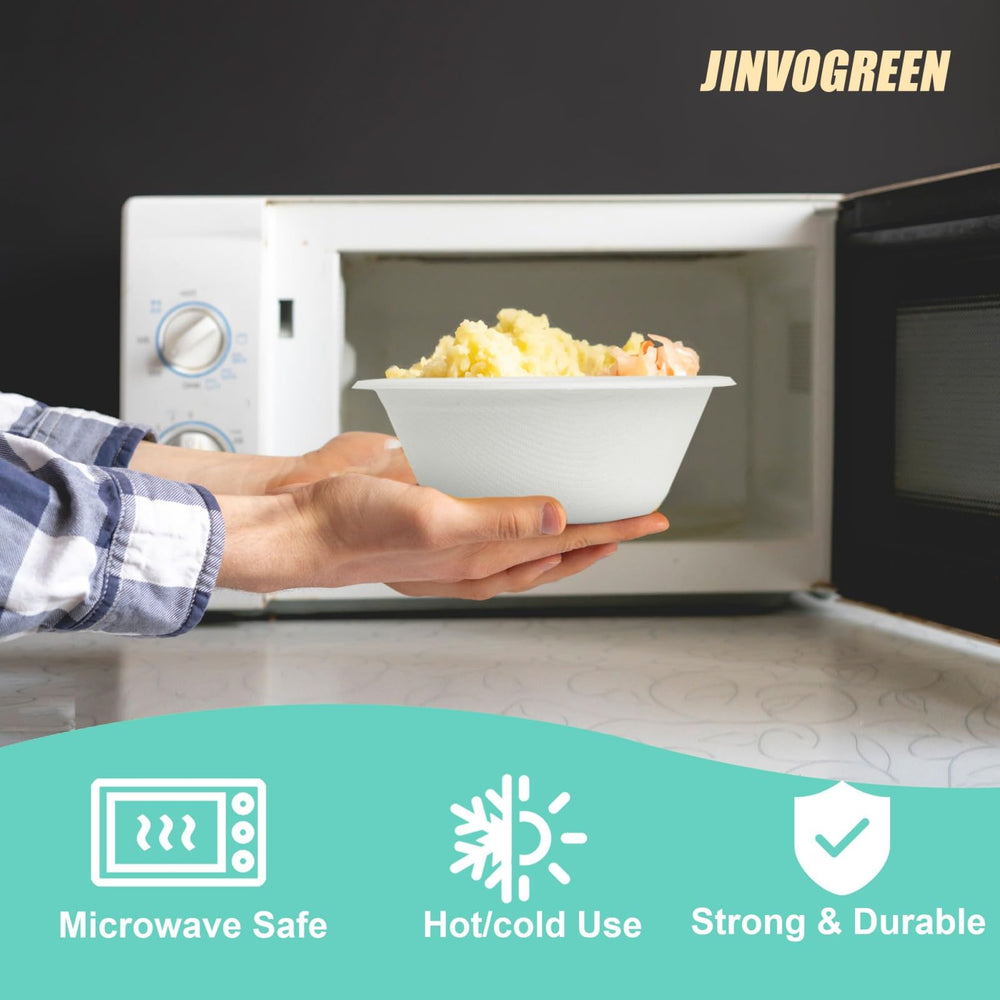 Outdoor picnic scene with JINVOGREEN bowls showing disposable convenience for events