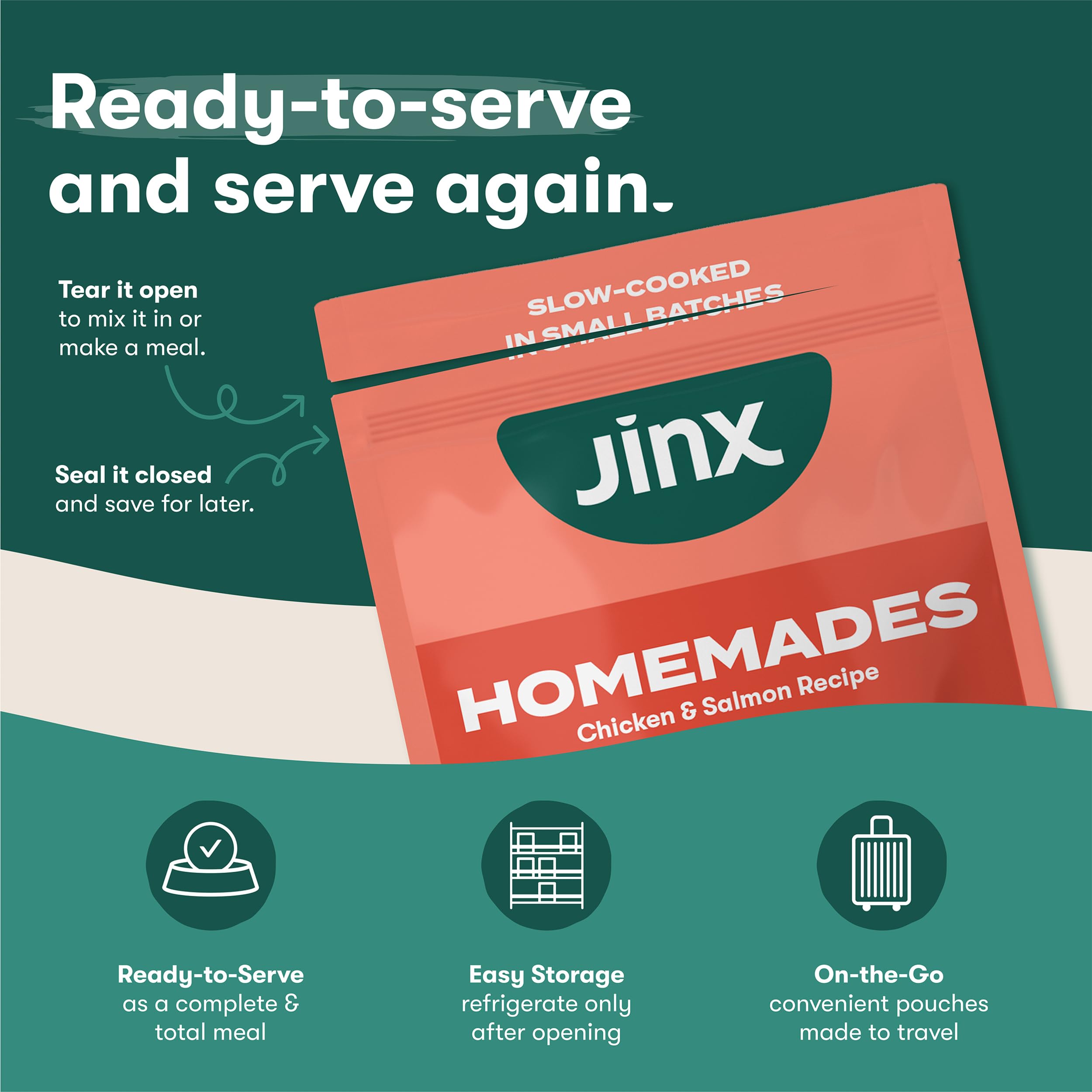 Jinx ingredients spread with salmon, carrots, pumpkin illustrating natural components