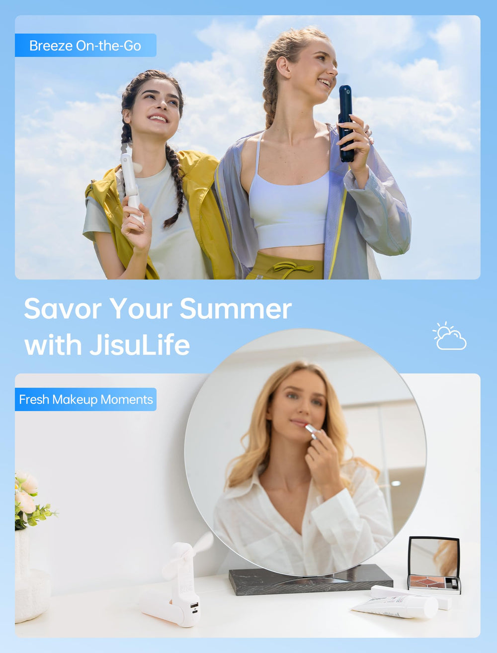 JISULIFE charging a phone demonstrating built-in power bank benefit