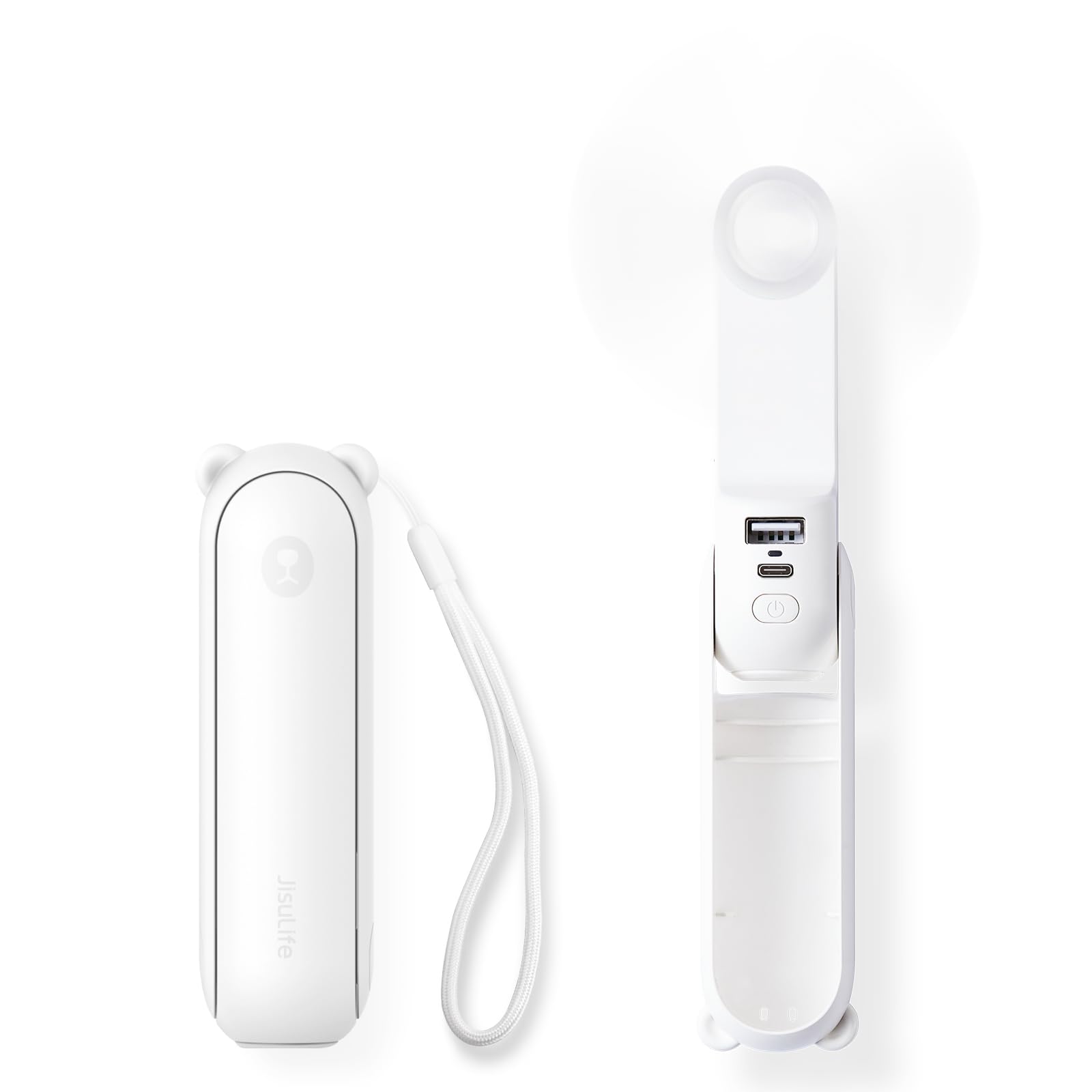 JISULIFE front view showing compact fan and controls for easy cooling