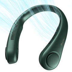 JISULIFE front view showing bladeless neck fan and ergonomic curve for comfort