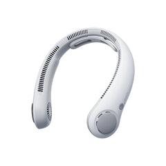 JISULIFE neck fan front view showing ergonomic curve and cooling benefit