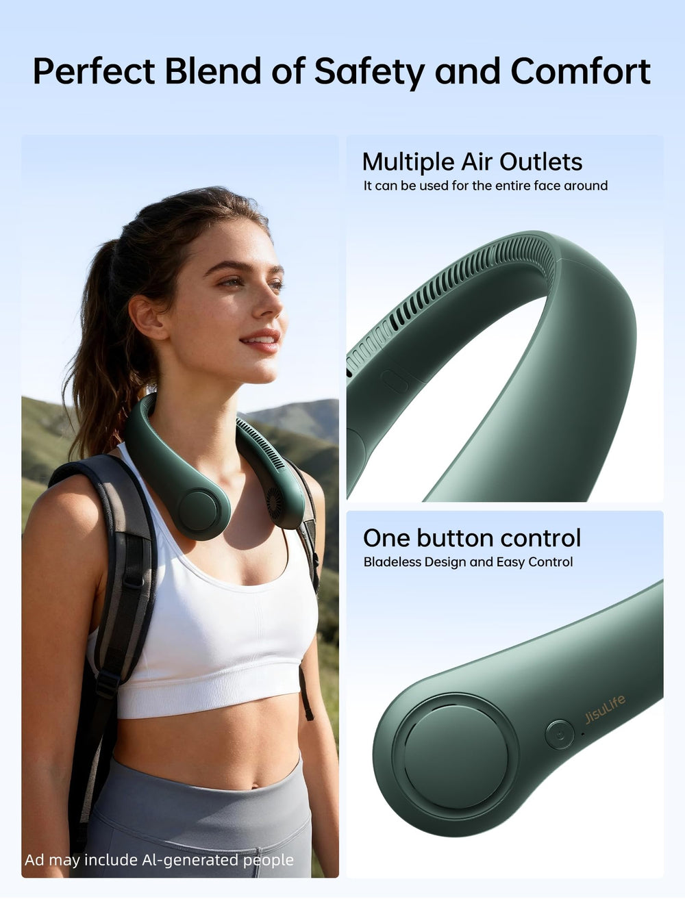 JISULIFE silicone padding detail for soft contact and reduced skin irritation