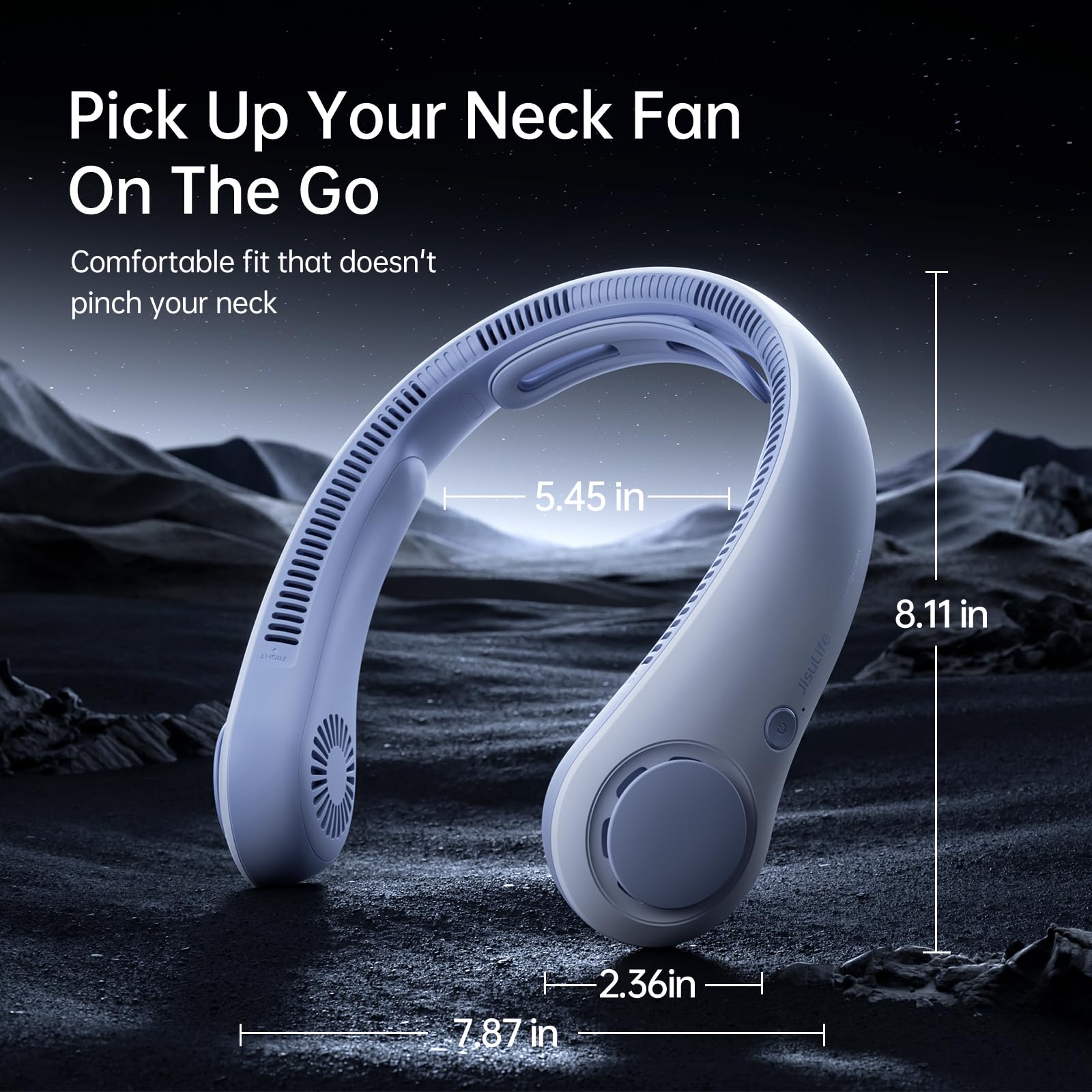 JISULIFE next to smartphone showing compact size and portability