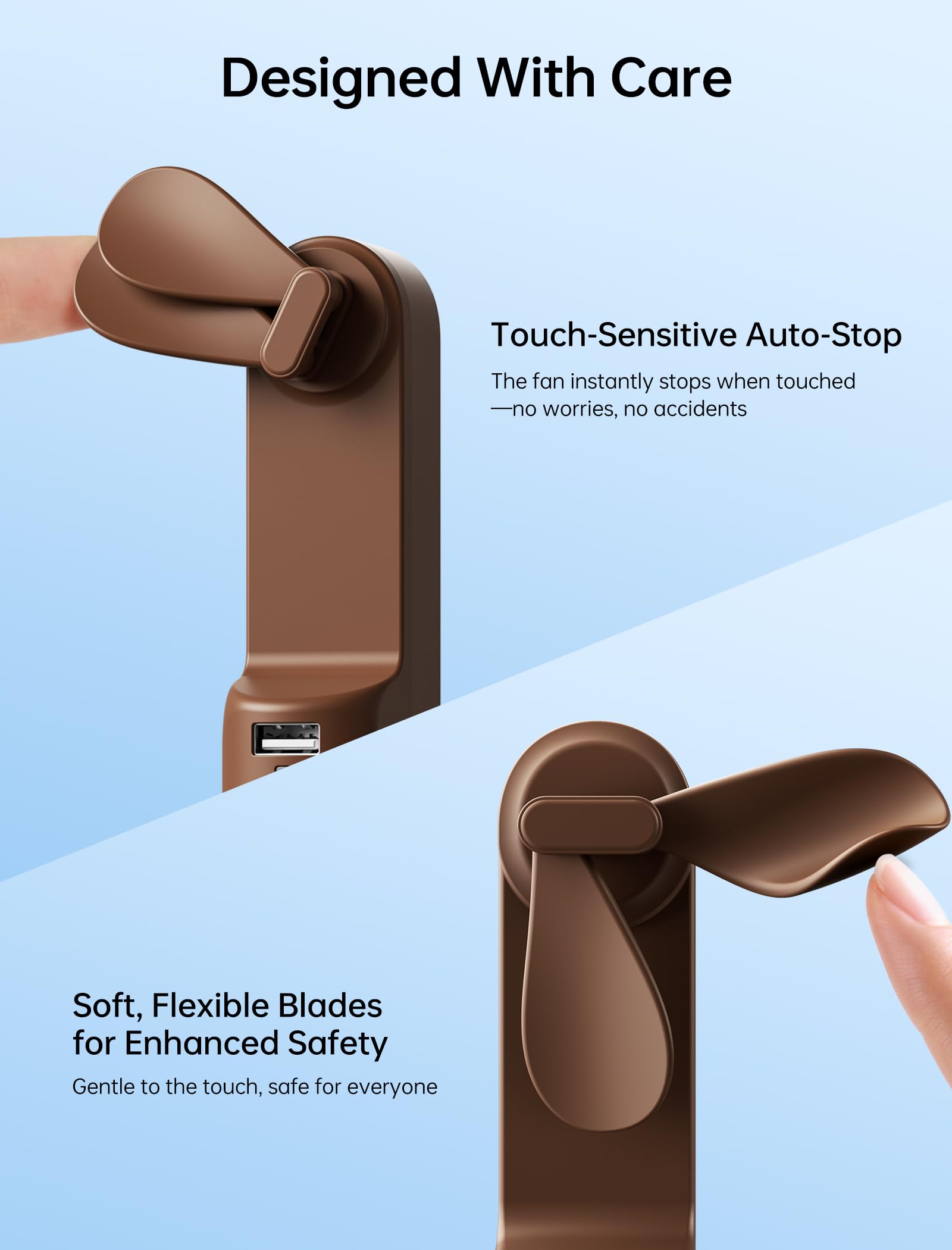 JISULIFE USB charging port detail showing easy recharge and backup benefit