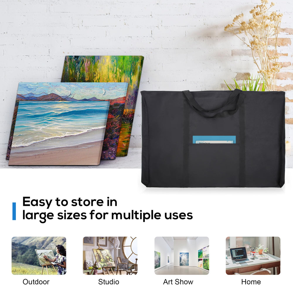 JJRING front pocket with brushes and sketchbook showing practical organization