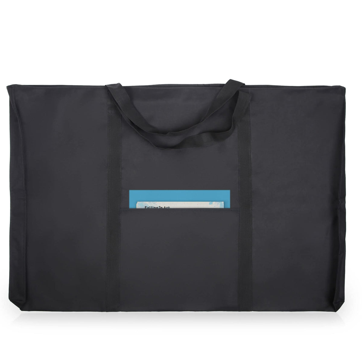JJRING portfolio tote front view showing protective black exterior and easy access