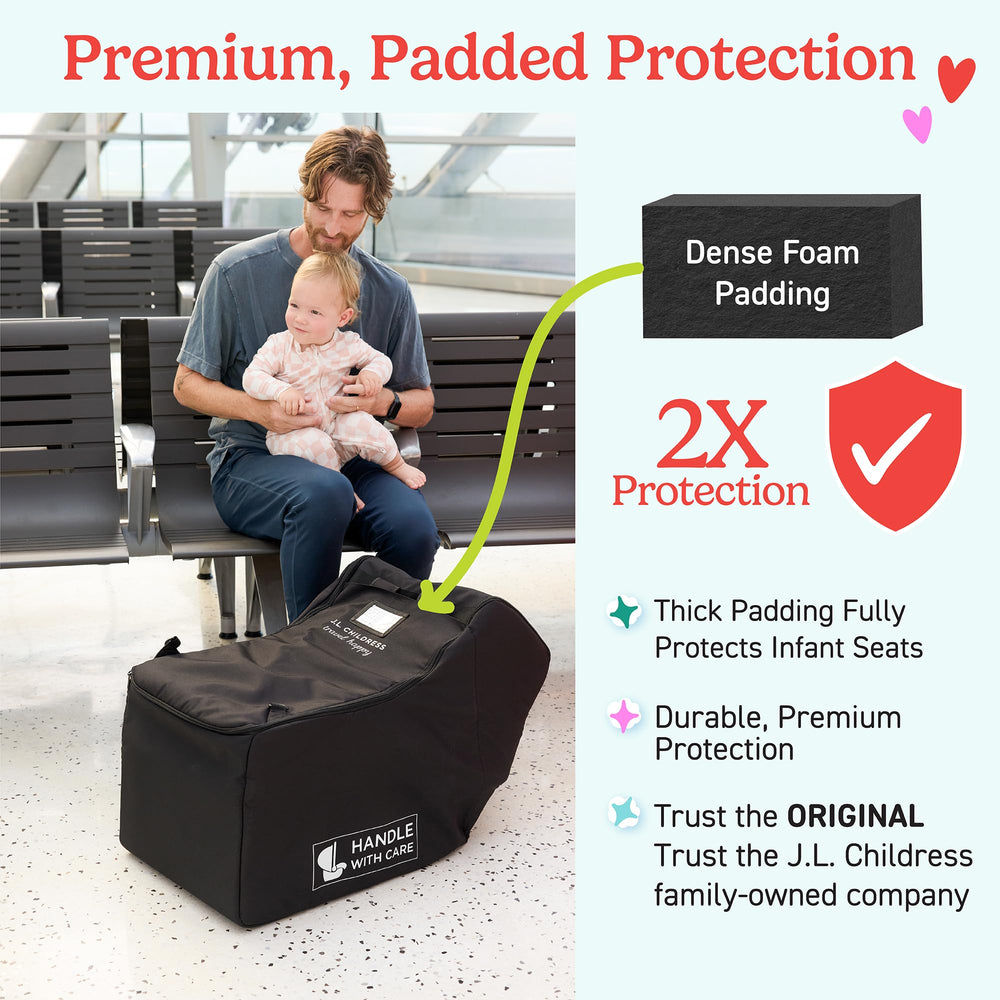 J.L. Childress silicone AirTag pocket inside the bag for discreet tracking and peace of mind