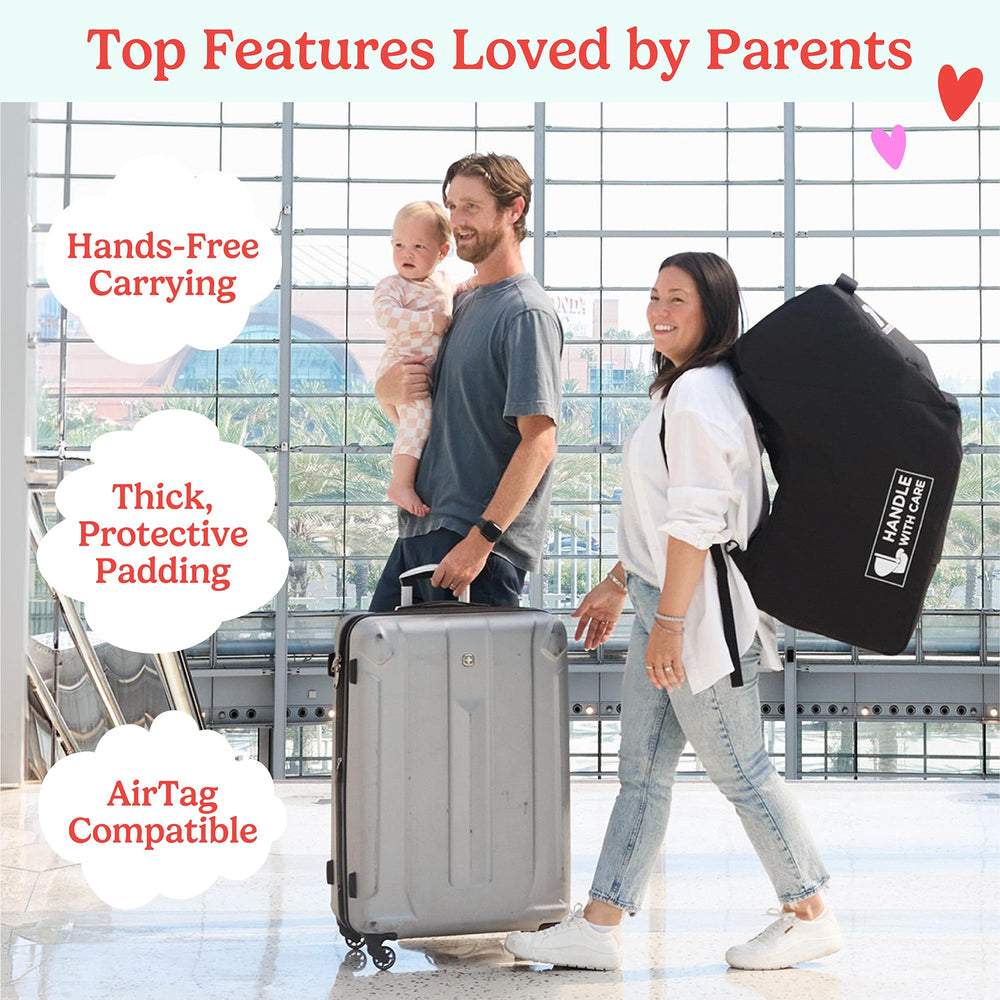 J.L. Childress padded backpack straps displayed for hands-free carrying and comfort in transit