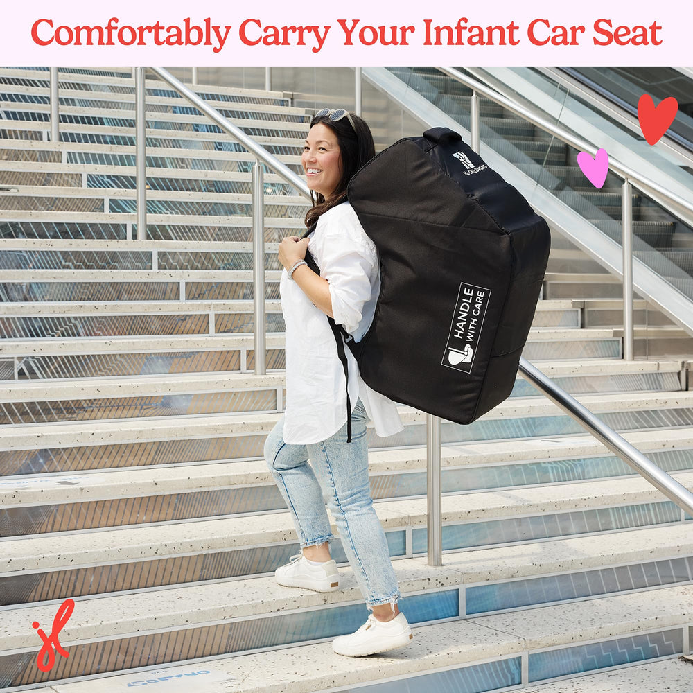 J.L. Childress travel bag in airport gate area being gate-checked for protective transport