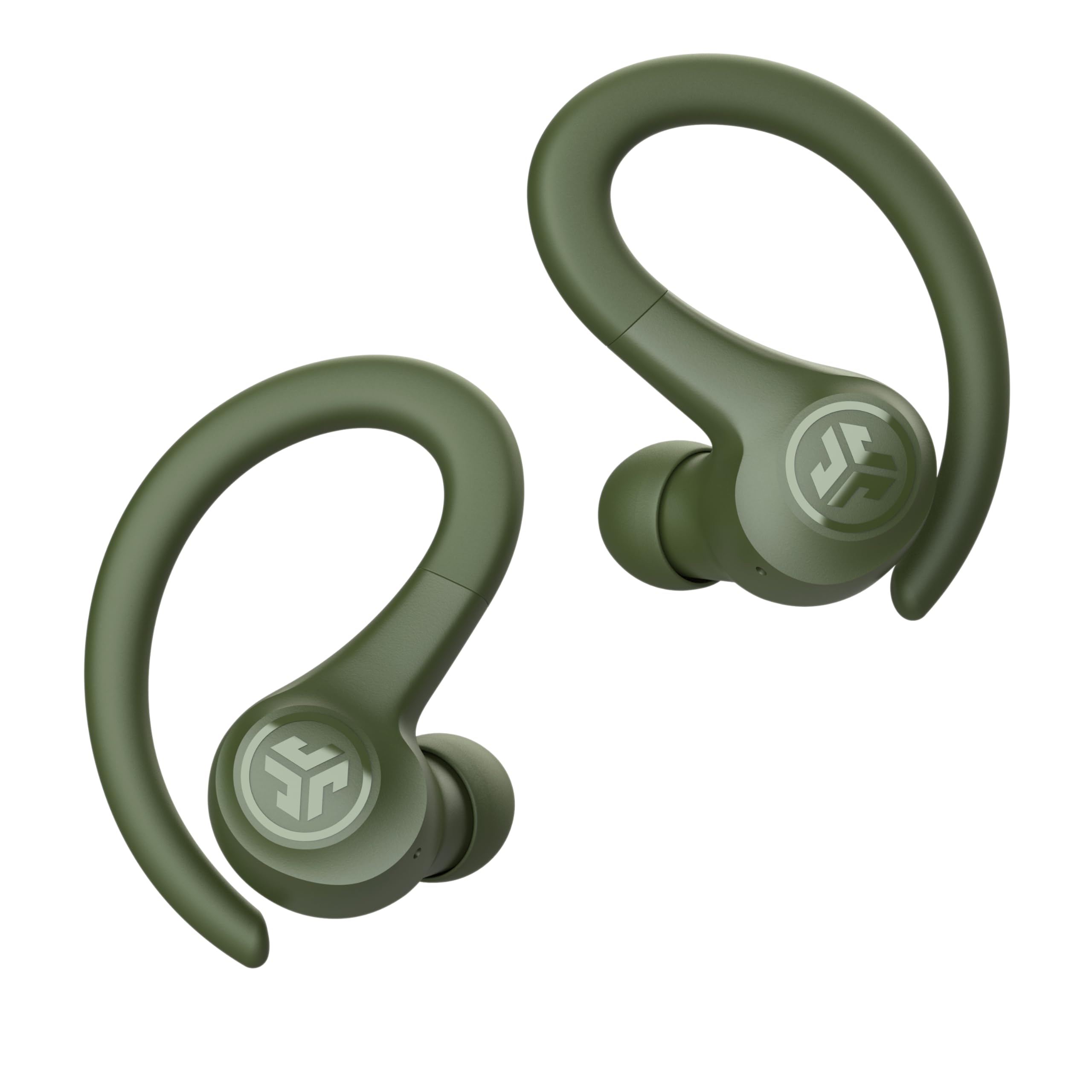 JLab Go Sport+ case USB cable detail showing convenient built-in charging