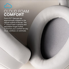 JLab JBuds Lux ANC worn on commute illustrating ANC use to reduce background noise