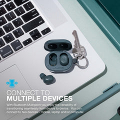 JLab JBuds Mini close-up of earbud detail highlighting lightweight design and comfort