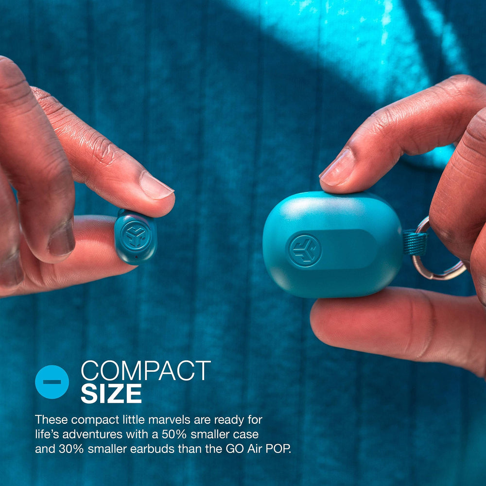JLab JBuds Mini close-up of earbud texture highlighting comfortable lightweight fit