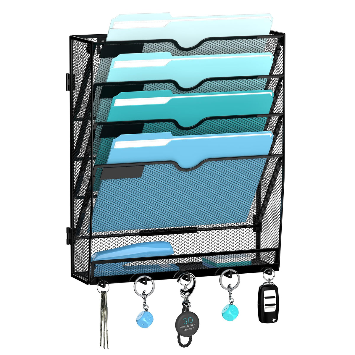 JMHUD front view of five-tier organizer showing neat sorted mail and organized benefit