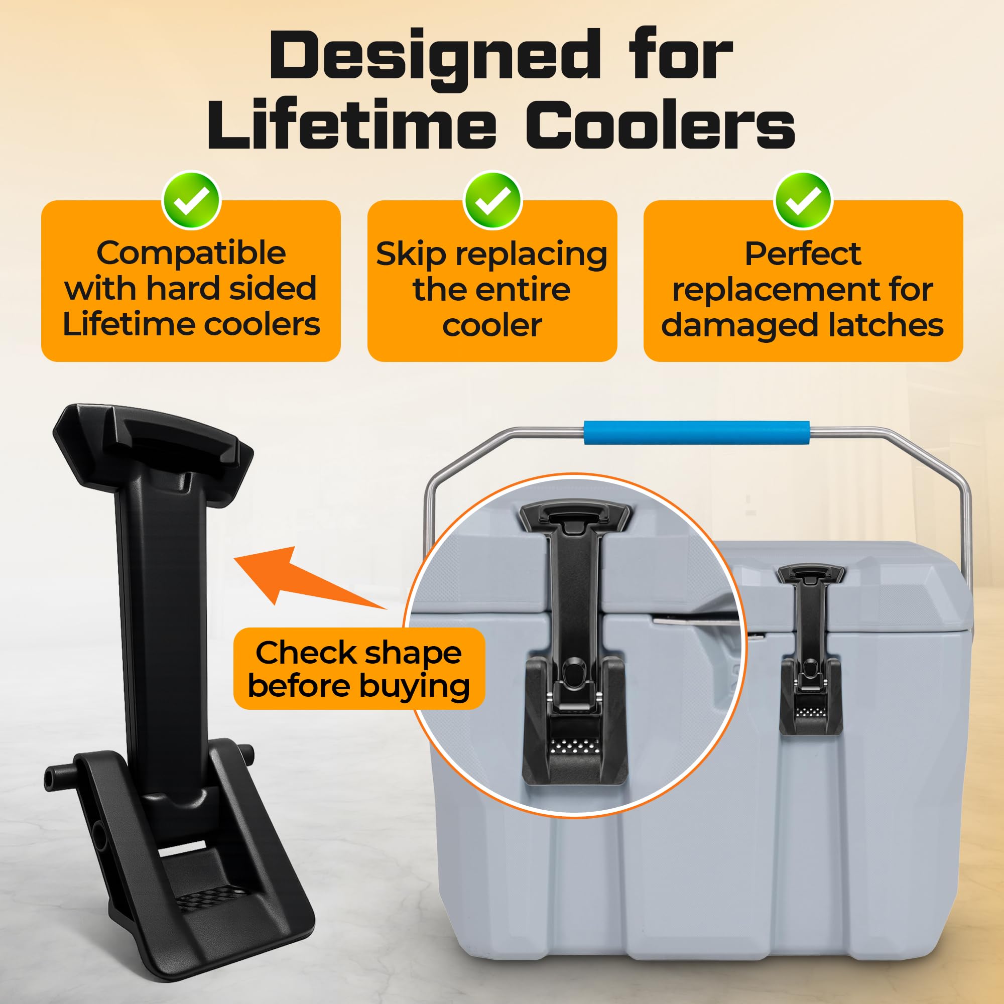 Jmoe USA latch installed on cooler demonstrating secure lid hold advantage