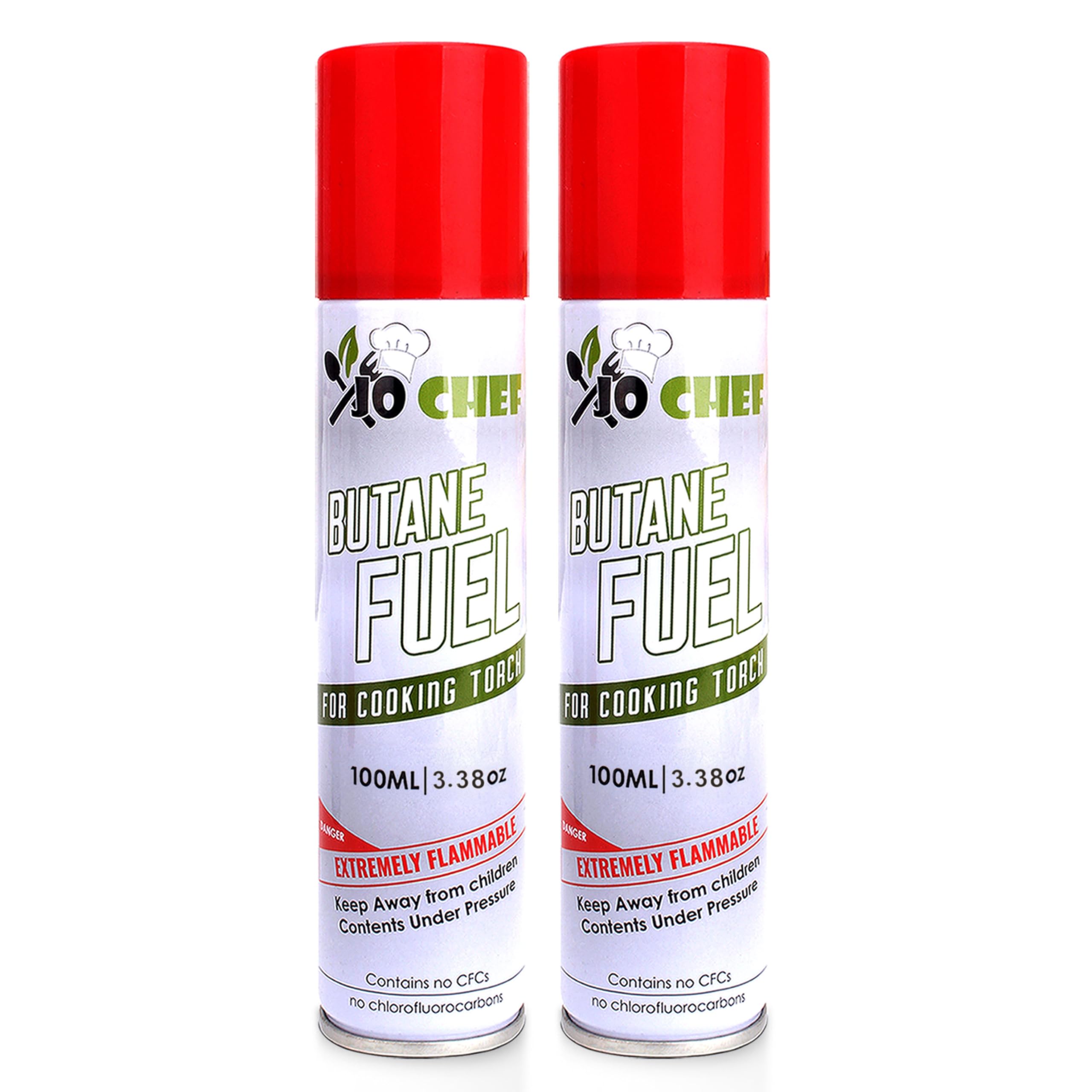 Jo Chef front packaging showing butane cartridge pack and clear brand label for reliable refills