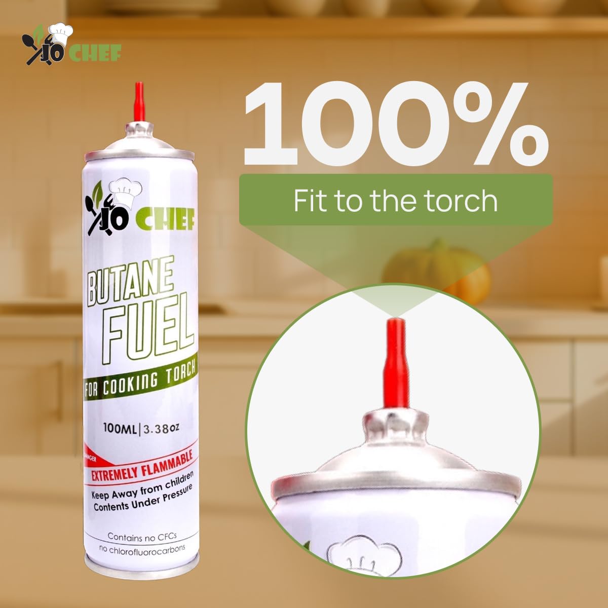 Jo Chef scale size comparison with hand showing compact cartridges for easy storage