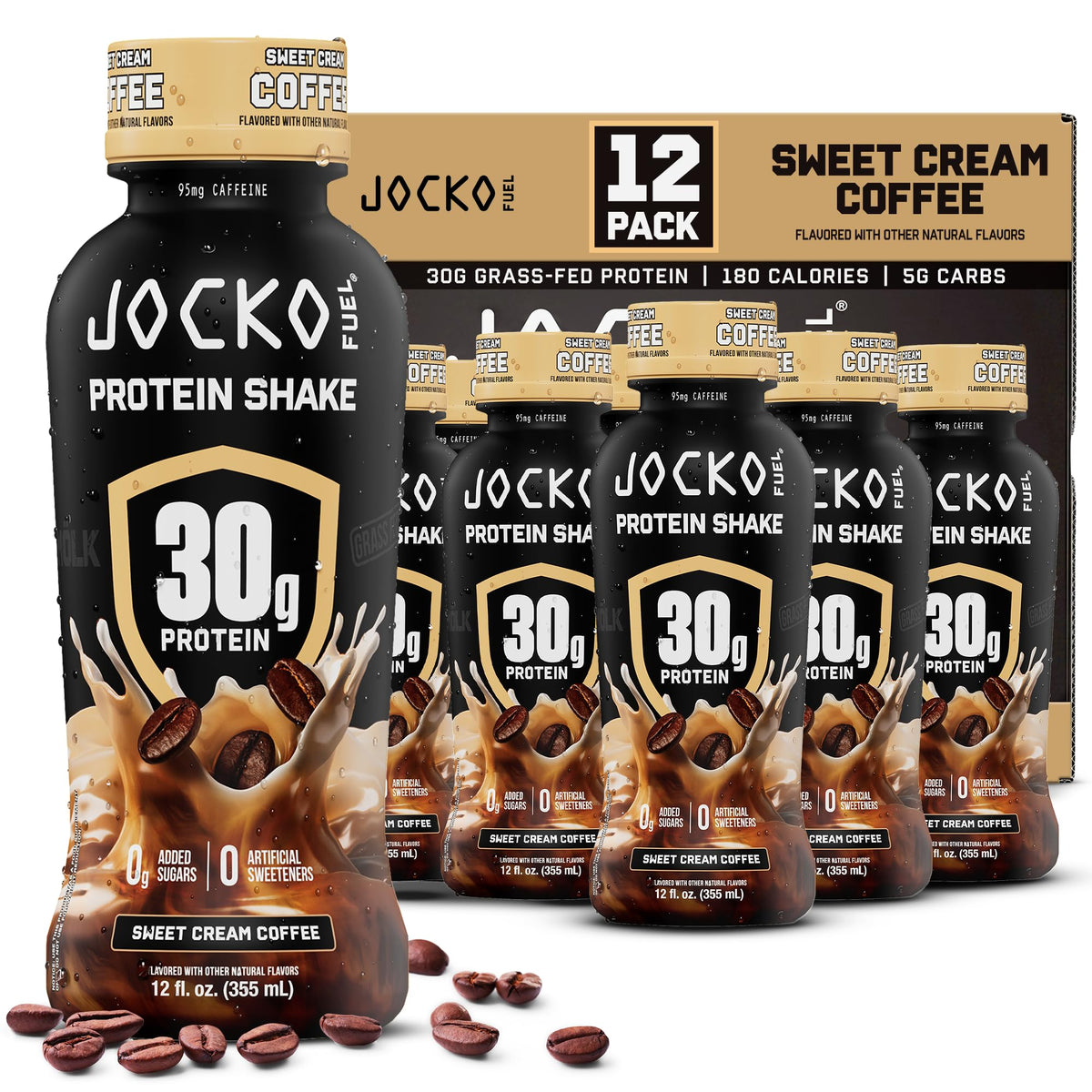Jocko Fuel bottle front showing bold branding and protein amount for quick choice