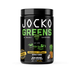 Jocko Fuel front packaging view showing container and tropical flavor benefit
