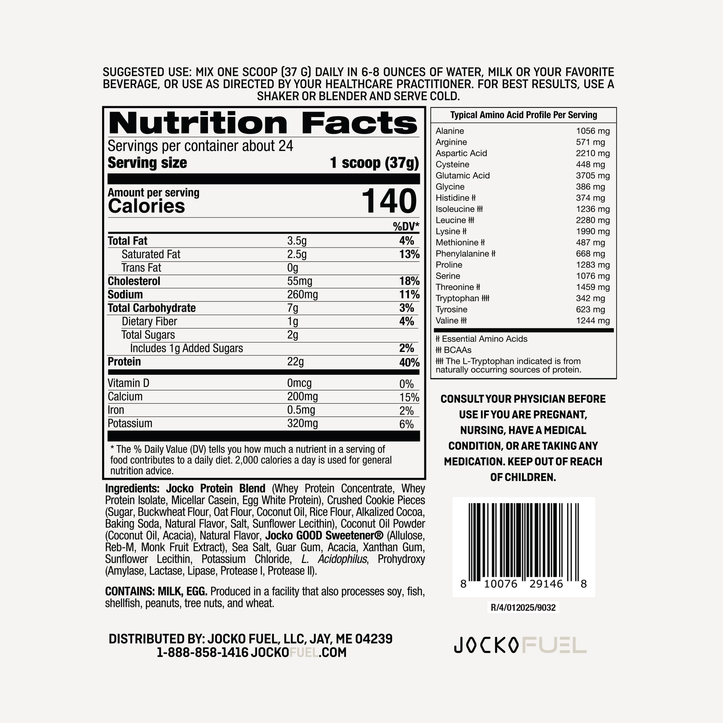 Jocko Fuel open tub with scoop highlighting easy portioning and convenience