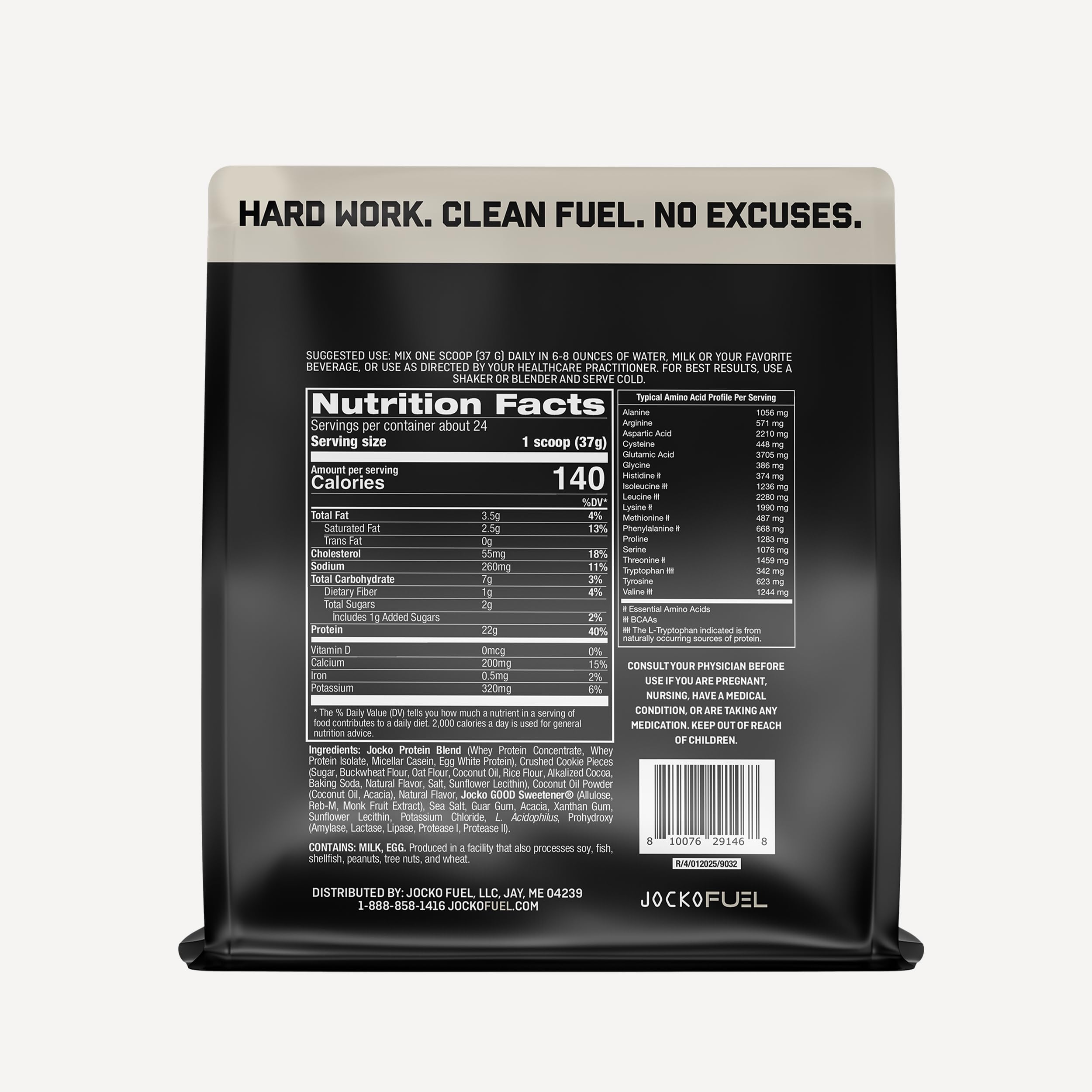 Close-up texture of Jocko Fuel powder showing mixability and smooth mouthfeel