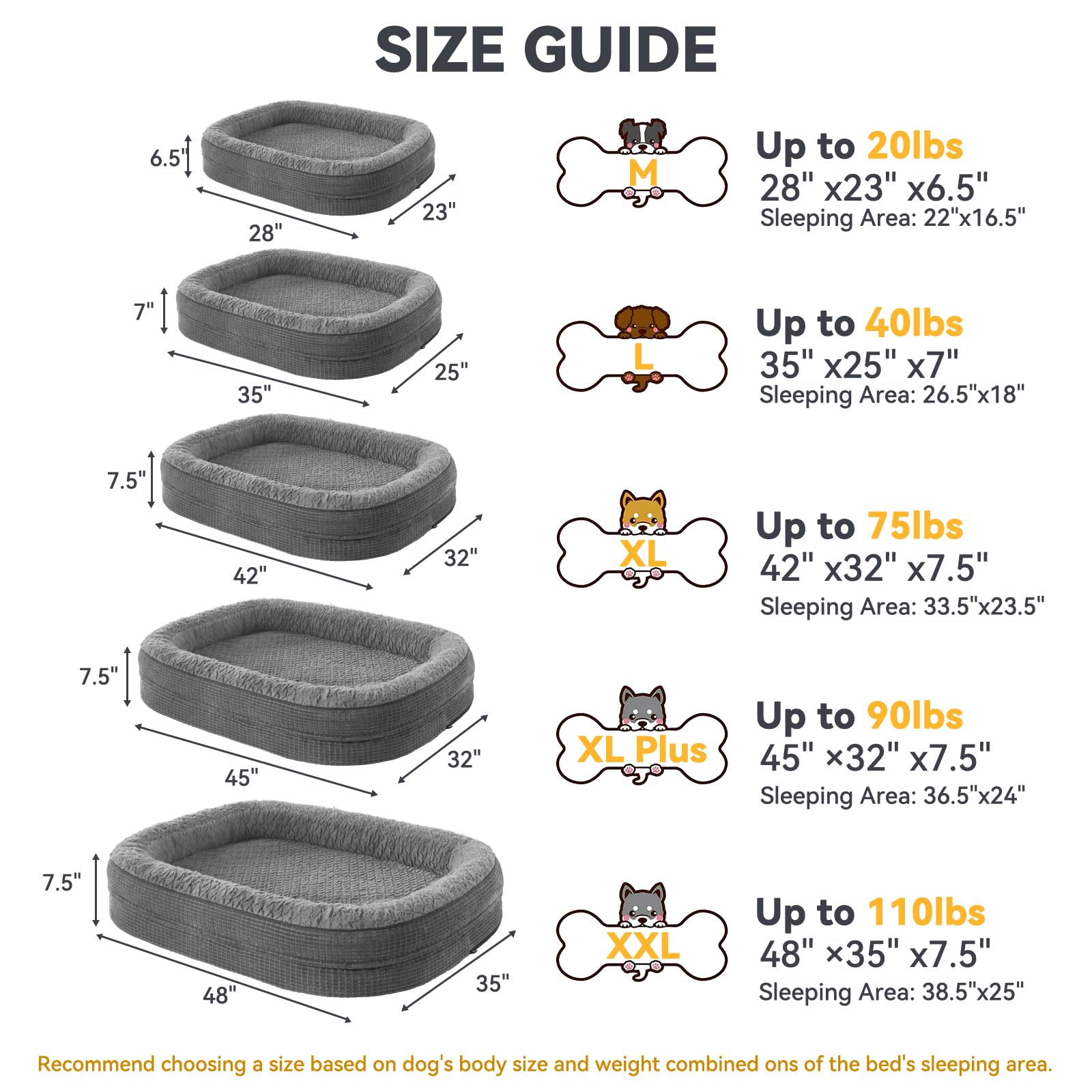 JOEJOY size comparison with a large dog showing generous dimensions and room to stretch