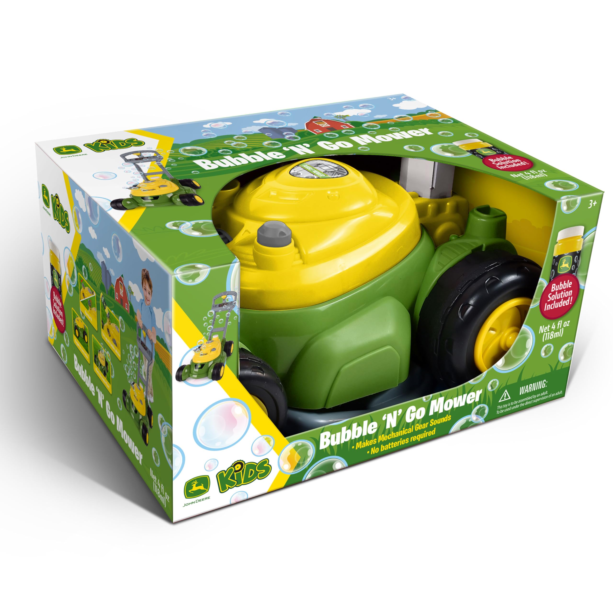 John Deere Bubble-N-Go family play scene promoting outdoor imagination and social fun