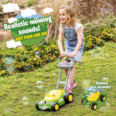 John Deere Bubble-N-Go side profile highlighting realistic mower details and durability