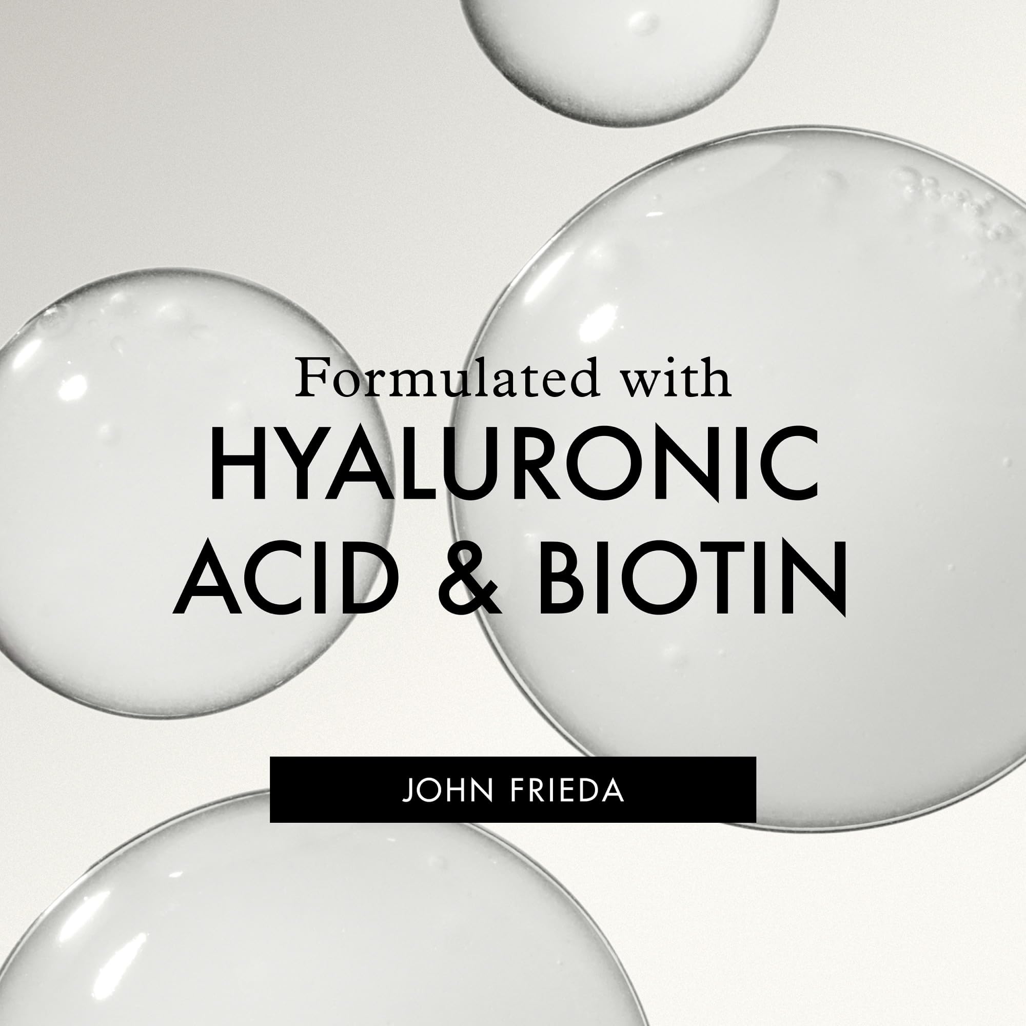 Application of John Frieda ULTRAfiller shampoo in hands demonstrating easy distribution