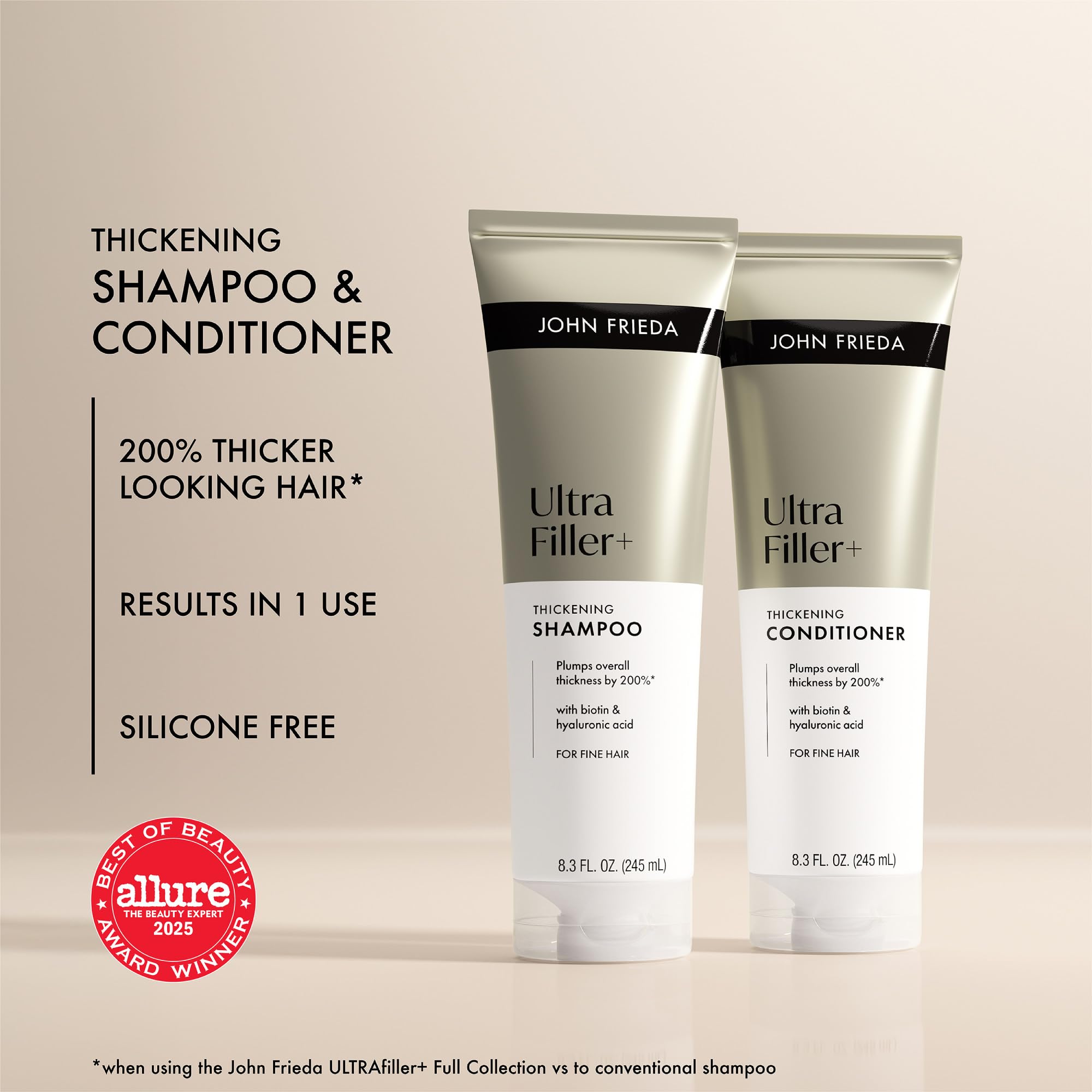 Conditioner cream close-up of John Frieda ULTRAfiller illustrating detangling and plumping