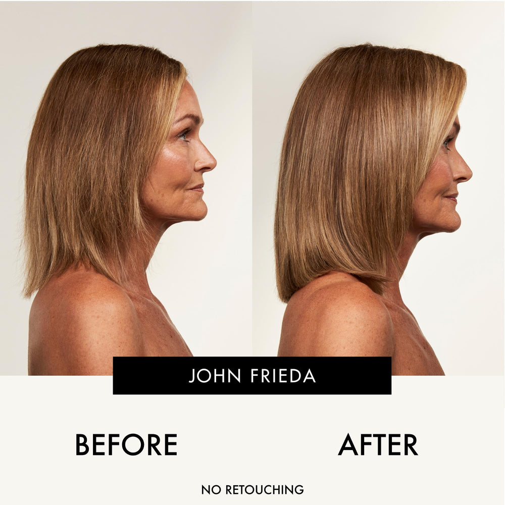 John Frieda ULTRAfiller set pictured with Thickening Spray to show system results