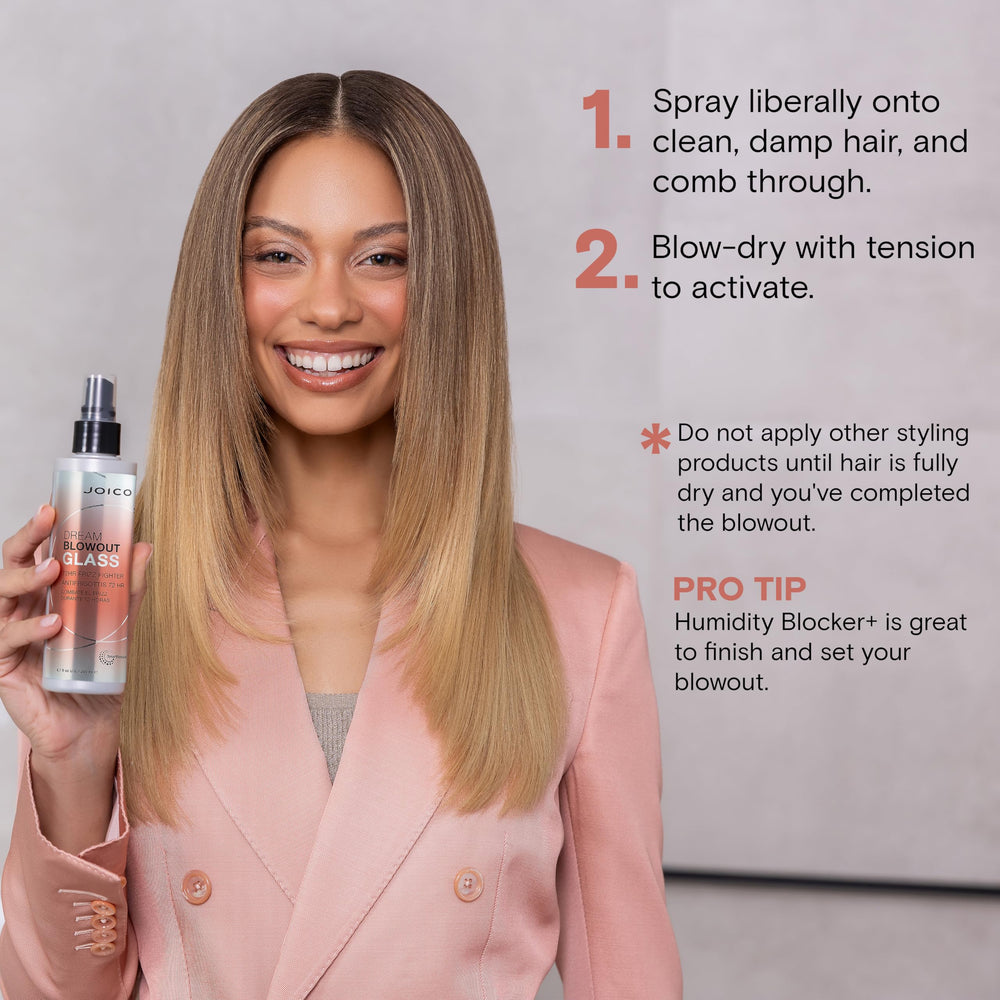 Joico bottle next to hand for size comparison and travel-friendly convenience