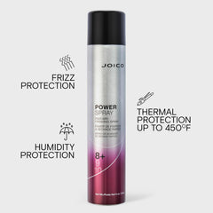 Joico fine mist close-up demonstrating fast-dry texture and lightweight benefit